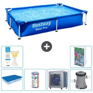 Bestway Steel Pro, piscina rettangolare - 221x150x43 cm - composta da 5 parti, modello S29