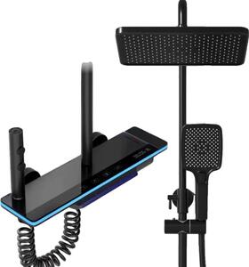 Set doccia, display digitale a LED, controllo termostatico, nero