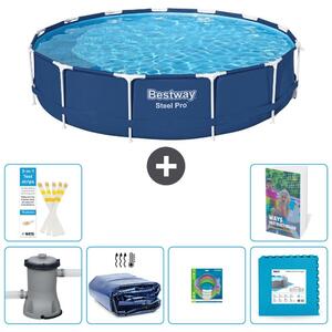Piscina gonfiabile Bestway Steel Pro, rotonda, dimensioni 396x84 cm, composta da 5 parti, modello S229