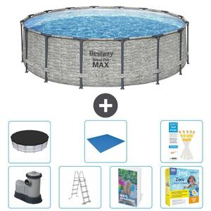 Piscina gonfiabile Bestway Steel Pro MAX, rotonda, 488x122 cm, composta da 6 parti, modello S546