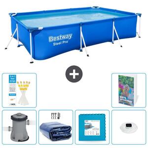 Bestway Steel Pro, piscina rettangolare - 300x201x66 cm - composta da 5 parti, modello S326