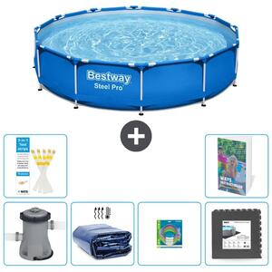 Piscina gonfiabile Bestway Steel Pro, rotonda, dimensioni 366x76 cm, composta da 5 parti, modello S177