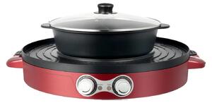 Pentola elettrica, funzione grill, design portatile, rosso