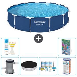 Piscina gonfiabile Bestway Steel Pro, rotonda, dimensioni 396x84 cm, composta da 5 parti, modello S208