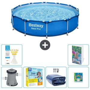 Piscina gonfiabile Bestway Steel Pro, rotonda, dimensioni 366x76 cm, composta da 5 parti, modello S181