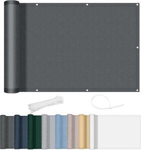 Paravento da balcone 100x200 cm, opaco, antracite, con occhielli, protezione UV, impermeabile, per terrazza