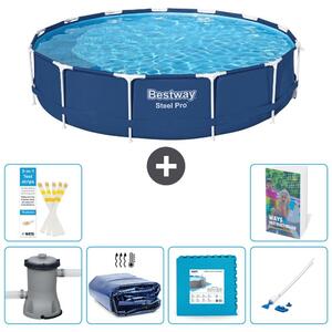 Piscina gonfiabile Bestway Steel Pro, rotonda, dimensioni 396x84 cm, composta da 5 parti, modello S319