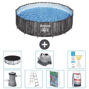 Bestway Steel Pro MAX, piscina in acciaio, forma rotonda, dimensioni 427x107 cm, composta da 6 parti, modello S649
