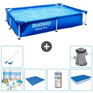 Bestway Steel Pro, piscina rettangolare - 221x150x43 cm - 7 pezzi - Modello S22213