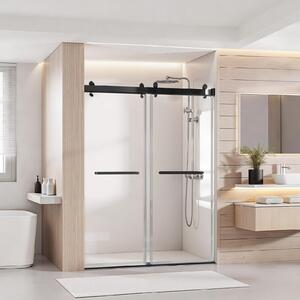 Porta doccia senza telaio - Porta scorrevole - Larghezza 121,9 cm - Vetro di sicurezza ESG da 10 mm - Rivestimento nano idrorepellente e anticalcare - Binario di scorrimento, listelli di tenuta e kit di montaggio inclusi - Trasparente