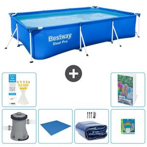 Bestway Steel Pro, piscina rettangolare - 300x201x66 cm - composta da 5 parti, modello S220
