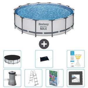 Bestway Steel Pro MAX, piscina in acciaio, forma rotonda, dimensioni 427x122 cm, composta da 6 parti, modello S543