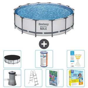 Piscina gonfiabile Bestway Steel Pro MAX, rotonda, 427x122 cm, composta da 6 parti, modello S572