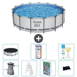 Piscina gonfiabile Bestway Steel Pro MAX, rotonda, 488x122 cm, composta da 6 parti, modello S619