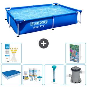 Bestway Steel Pro, piscina rettangolare - 221x150x43 cm - 5 pezzi, modello S52