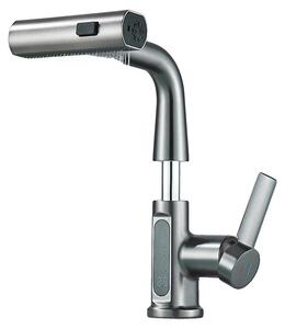 Rubinetto per lavabo, montaggio a soffitto, design contemporaneo, grigio