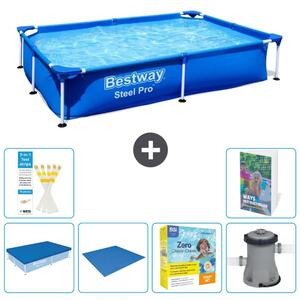Bestway Steel Pro, piscina rettangolare - 221x150x43 cm - composta da 5 parti, modello S24