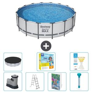 Piscina gonfiabile Bestway Steel Pro MAX, rotonda, 488x122 cm, composta da 6 parti, modello S532