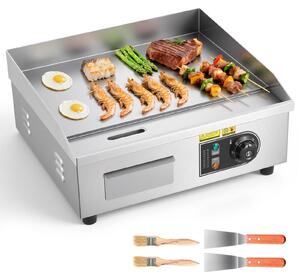 Piastra elettrica - Piastra da tavolo/piastra di cottura - Dimensioni 45 x 30 cm - Potenza 2800 W - Temperatura 50–300 °C - Piedini antiscivolo - Incl. 2 spatole e 2 spazzole
