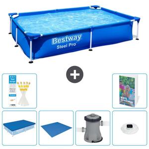 Bestway Steel Pro, piscina rettangolare - 221x150x43 cm - composta da 5 parti, modello S74