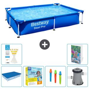 Bestway Steel Pro, piscina rettangolare - 221x150x43 cm - 5 pezzi, modello S57