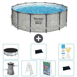 Piscina gonfiabile Bestway Steel Pro MAX, rotonda, 427x122 cm, composta da 6 parti, modello S562