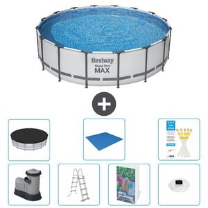 Piscina gonfiabile Bestway Steel Pro MAX, rotonda, 488x122 cm, composta da 6 parti, modello S596