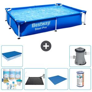 Bestway Steel Pro, piscina rettangolare - 221x150x43 cm - 7 pezzi - Modello S22211