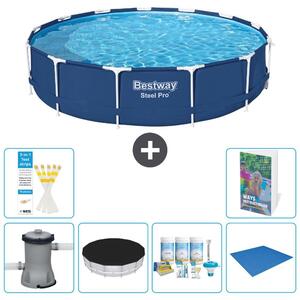 Piscina gonfiabile Bestway Steel Pro, rotonda, dimensioni 396x84 cm, composta da 5 parti, modello S251