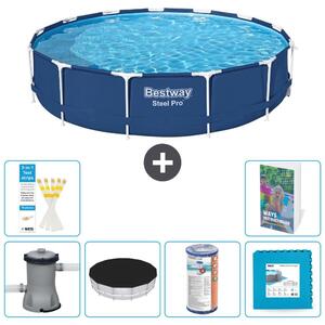 Piscina gonfiabile Bestway Steel Pro, rotonda, dimensioni 396x84 cm, composta da 5 parti, modello S254