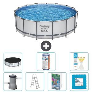 Piscina gonfiabile Bestway Steel Pro MAX, rotonda, 488x122 cm, composta da 6 parti, modello S602