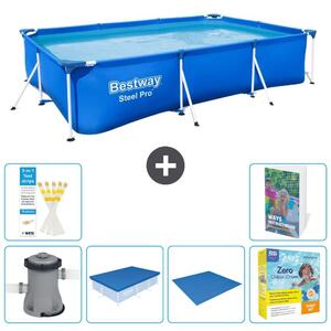 Bestway Steel Pro, piscina rettangolare - 300x201x66 cm - composta da 5 parti, modello S198