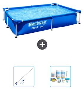 Bestway Steel Pro, piscina rettangolare - 221x150x43 cm - 3 pezzi, modello S22705