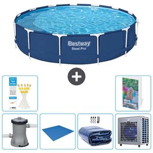 Piscina gonfiabile Bestway Steel Pro, rotonda, dimensioni 396x84 cm, composta da 5 parti, modello S278