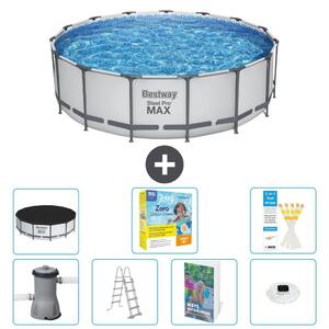 Piscina gonfiabile Bestway Steel Pro MAX, rotonda, 488x122 cm, composta da 6 parti, modello S526