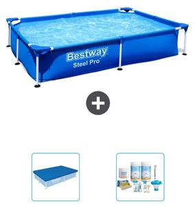 Bestway Steel Pro, piscina rettangolare - 221x150x43 cm - 3 pezzi, modello S22701