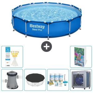 Piscina gonfiabile Bestway Steel Pro, rotonda, dimensioni 366x76 cm, composta da 5 parti, modello S264