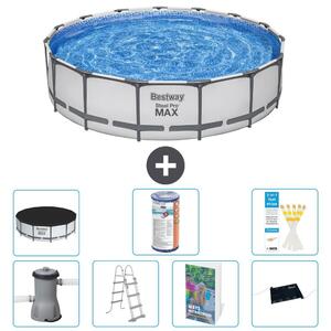 Piscina gonfiabile Bestway Steel Pro MAX, rotonda, 457x122 cm, composta da 6 parti, modello S619