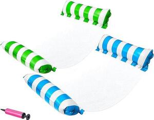 Materasso gonfiabile doppio per piscina - Gonfiabile multifunzionale 4 in 1 per piscina con rete, amaca acquatica e amaca da spiaggia, ideale per feste in piscina e vacanze al mare