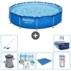Bestway Steel Pro, piscina in acciaio, forma rotonda - 366x76 cm - composta da 7 elementi, modello S21604