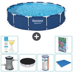 Piscina gonfiabile Bestway Steel Pro, rotonda, dimensioni 396x84 cm, composta da 5 parti, modello S341