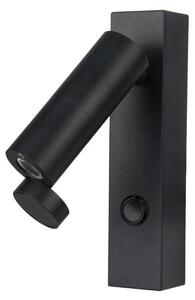 Applique LED da lettura MIRI nera 3W luce calda 229 lm metallo dim.: 16x3,5x8 cm IP20 Light Prestige