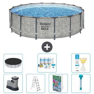 Piscina gonfiabile Bestway Steel Pro MAX, rotonda, 488x122 cm, composta da 6 parti, modello S574