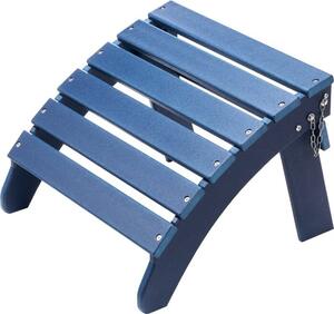 Poggiapiedi Adirondack Ottoman 475x480x350mm - Sedia da giardino HDPE pieghevole - Mobili da giardino blu