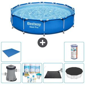 Bestway Steel Pro, piscina in acciaio, forma rotonda - 366x76 cm - composta da 7 elementi, modello S21594