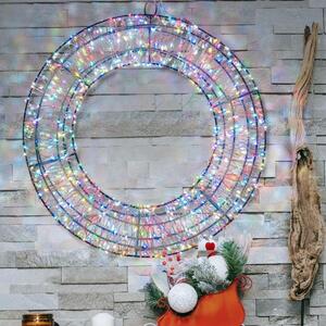Cerchio luminoso natalizio 1000 lampadine multicolore H 35 cm