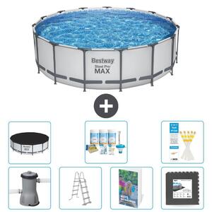 Piscina gonfiabile Bestway Steel Pro MAX, rotonda, 488x122 cm, composta da 6 parti, modello S581