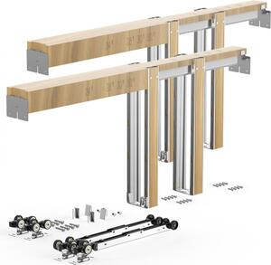 Set di telai per porte scorrevoli in acciaio - Porta scorrevole per larghezza 1219-1829 mm, altezza 2032 mm - Set di porte scorrevoli