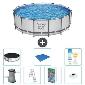 Piscina gonfiabile Bestway Steel Pro MAX, rotonda, 488x122 cm, composta da 6 parti, modello S596