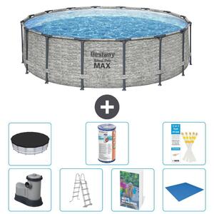 Piscina gonfiabile Bestway Steel Pro MAX, rotonda, 488x122 cm, composta da 6 parti, modello S594